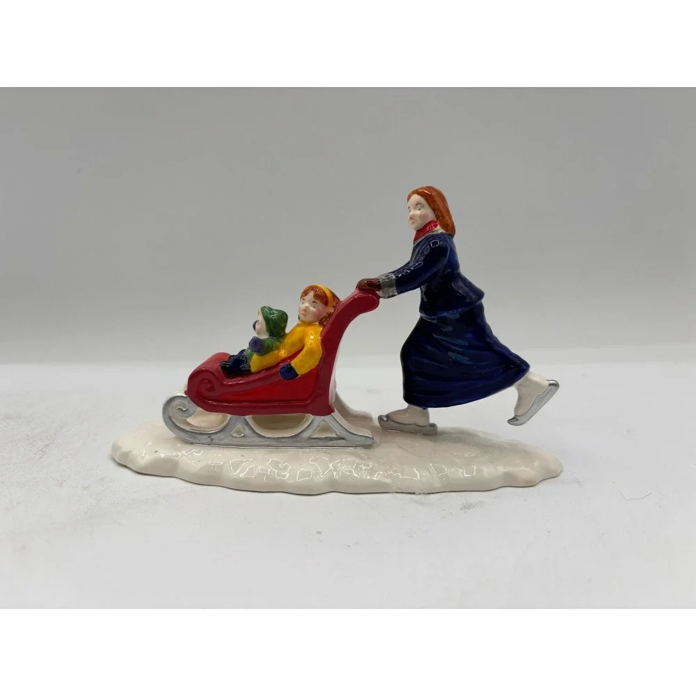 Department 56 1989 Vintage Original Snow Village Skate Faster…Mom 5170-5 Retired